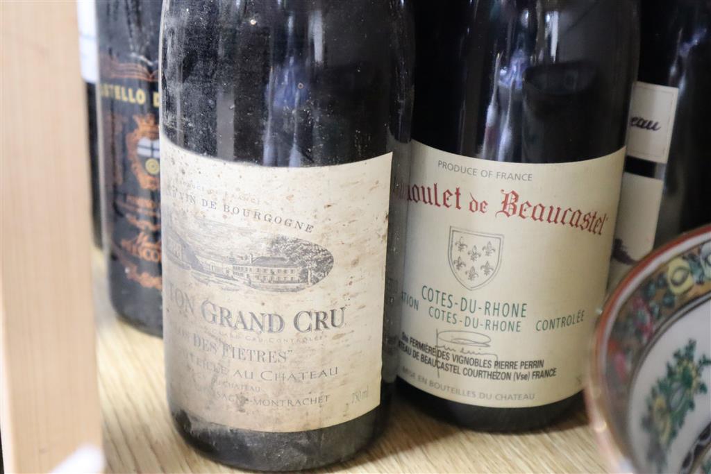 Twelve bottles of mixed red wine including a Corton Grand Cru 1999